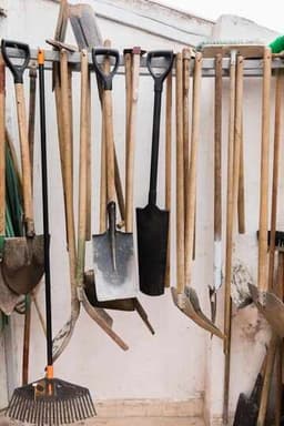 Arrangement of belongings and objects in the yard