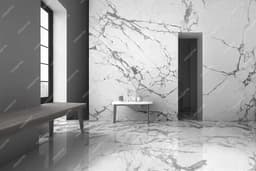 Lining of interior spaces with marble