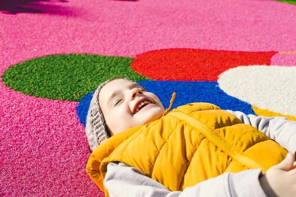 Installation of shock-absorbing flooring for children's playgrounds